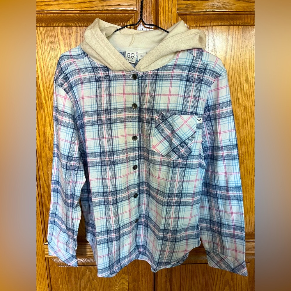 Roxy Girl Youth Hooded Flannel. Size L (14/16). New with tags.